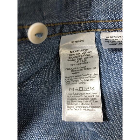 Madewell Chambray Top  Denim Darted Button Up Shirt Winnset Wash Blue NWT Small - Picture 10 of 12